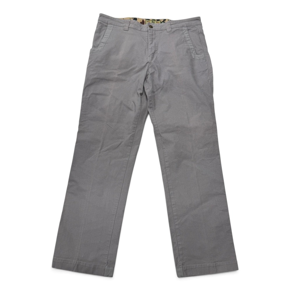 Over Under Clothing Mens Gray Duck Canvas Pants Made in USA 34x30 Camo Lining